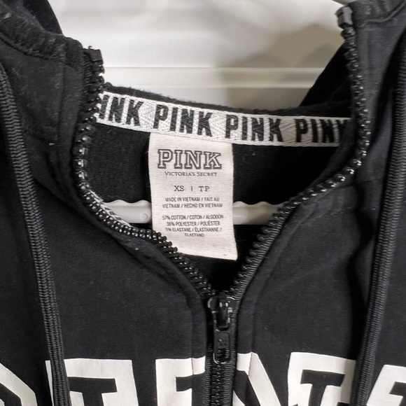 Victoria’s Secret PINK black zip up with thumb holes - Picture 2 of 5